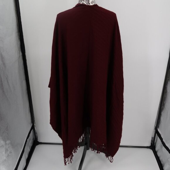 Lane Bryant Maroon/Holiday Cranberry Shawl w/Fringe One Size - Picture 6 of 9